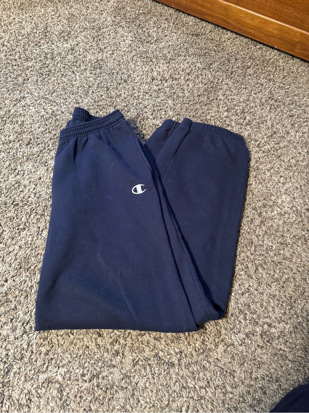 Champion Navy Blue Sweatpants with Small Logo
